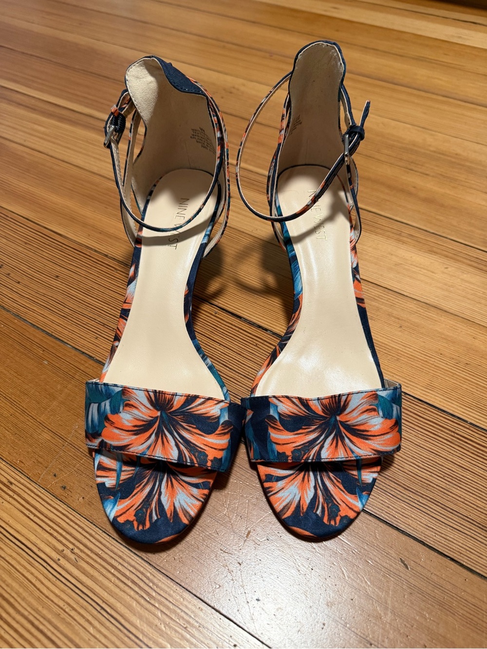 Nine West Floral Ankle-Strap Sandals